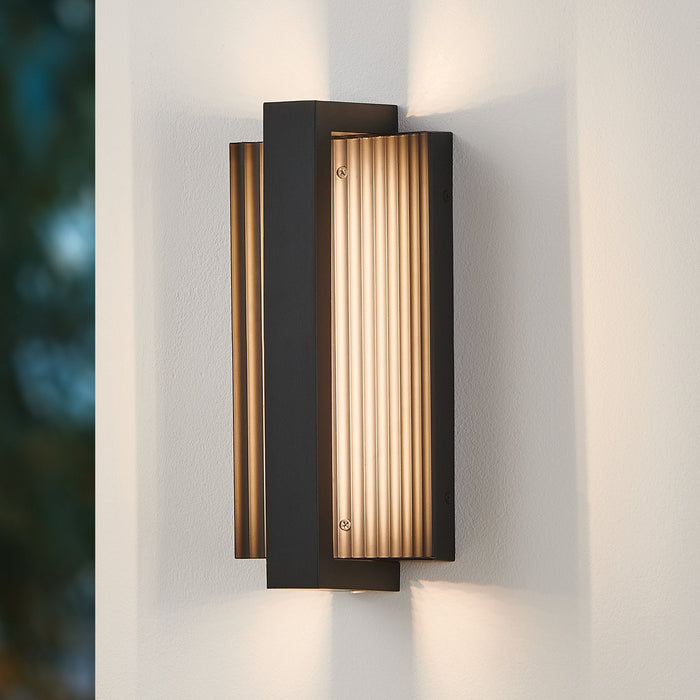 Exterior Wall Sconce Thesis 207066A Jubilee 12 inch Matte Black 5CCT LED Exterior Wall Sconce THESIS