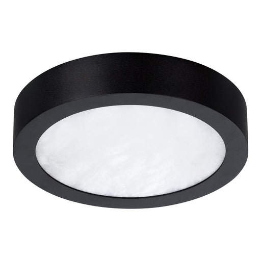 Flush Mount Thesis 207611A Argyle 8 inch Textured Black and Natural Alabaster 5CCT LED Flush Mount THESIS