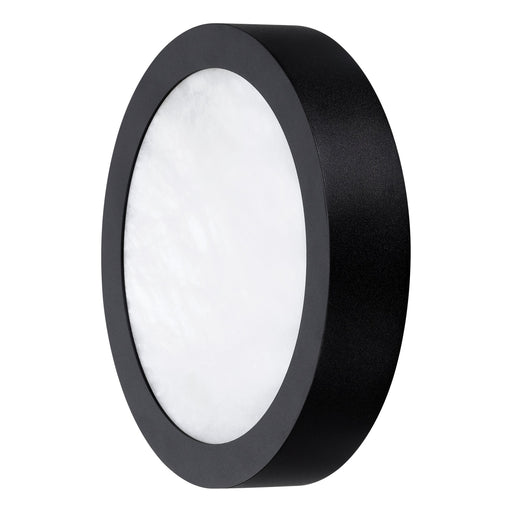 Flush Mount Thesis 207611A Argyle 8 inch Textured Black and Natural Alabaster 5CCT LED Flush Mount THESIS