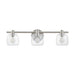 Vanity Light Thesis 207014A Valentina 24 inch 3 light Brushed Nickel Vanity Light with Clear Glass Shades THESIS