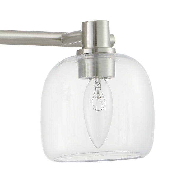 Vanity Light Thesis 207014A Valentina 24 inch 3 light Brushed Nickel Vanity Light with Clear Glass Shades THESIS