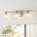 Vanity Light Thesis 207014A Valentina 24 inch 3 light Brushed Nickel Vanity Light with Clear Glass Shades THESIS