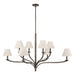 Chandelier Thesis 207339A Bethany 52 inch 8 light Forged Bronze Chandelier with Natural Linen Shades THESIS