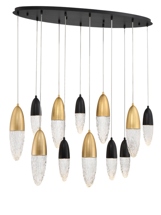 Eurofase 43861-042 Ecrou 44" Gold-Black Mix LED Chandelier