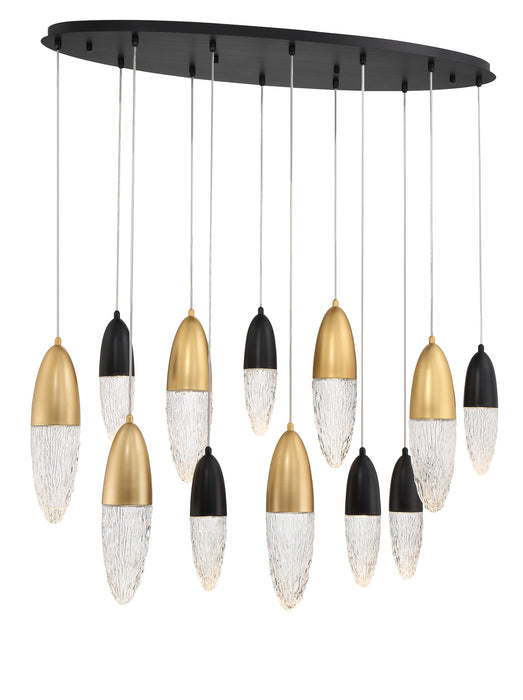 Eurofase 43861-042 Ecrou 44" Gold-Black Mix LED Chandelier