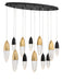 Eurofase 43861-042 Ecrou 44" Gold-Black Mix LED Chandelier