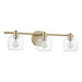 Vanity Light Thesis 207012A Valentina 24 inch 3 light Champagne Gold Vanity Light with Clear Glass Shades THESIS