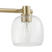 Vanity Light Thesis 207012A Valentina 24 inch 3 light Champagne Gold Vanity Light with Clear Glass Shades THESIS