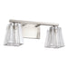 Vanity Light Thesis 206985A Valentin 15 inch 2 light Brushed Nickel Vanity Light with Clear Pressed Glass Shades THESIS