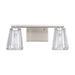 Vanity Light Thesis 206985A Valentin 15 inch 2 light Brushed Nickel Vanity Light with Clear Pressed Glass Shades THESIS
