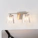 Vanity Light Thesis 206985A Valentin 15 inch 2 light Brushed Nickel Vanity Light with Clear Pressed Glass Shades THESIS