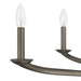 Chandelier Thesis 207337A Bethany 42 inch 6 light Forged Bronze Chandelier with Natural Linen Shades THESIS