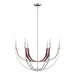 Chandelier Thesis 207373A Sussex 29 inch 6 light Polished Nickel and Dark Brown Faux Leather Chandelier THESIS