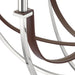 Chandelier Thesis 207373A Sussex 29 inch 6 light Polished Nickel and Dark Brown Faux Leather Chandelier THESIS