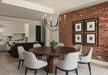 Chandelier Thesis 207373A Sussex 29 inch 6 light Polished Nickel and Dark Brown Faux Leather Chandelier THESIS