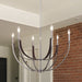 Chandelier Thesis 207373A Sussex 29 inch 6 light Polished Nickel and Dark Brown Faux Leather Chandelier THESIS