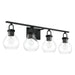 Vanity Light Thesis 207637A Mansfield 34 inch 4 light Matte Black Vanity Light with Clear Glass Shades THESIS