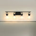 Vanity Light Thesis 207637A Mansfield 34 inch 4 light Matte Black Vanity Light with Clear Glass Shades THESIS