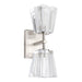 Vanity Light Thesis 206988A Valentin 13 inch 2 light Brushed Nickel Vanity Light with Clear Pressed Glass Shades THESIS
