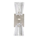 Vanity Light Thesis 206988A Valentin 13 inch 2 light Brushed Nickel Vanity Light with Clear Pressed Glass Shades THESIS