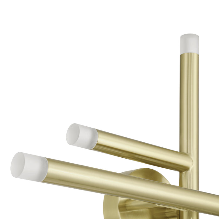 Wall Sconce Thesis 207303A Manhattan 18 inch 6 light Brushed Gold LED Wall Sconce THESIS