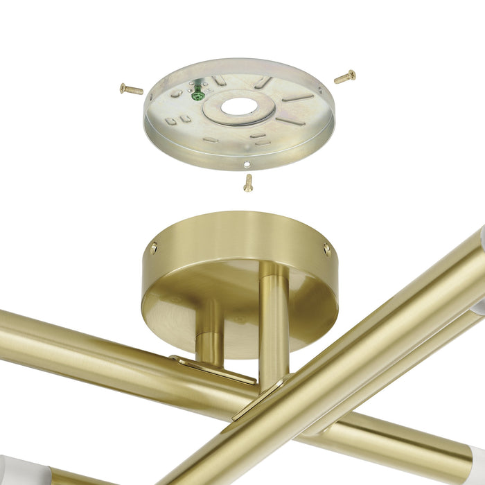 Wall Sconce Thesis 207303A Manhattan 18 inch 6 light Brushed Gold LED Wall Sconce THESIS