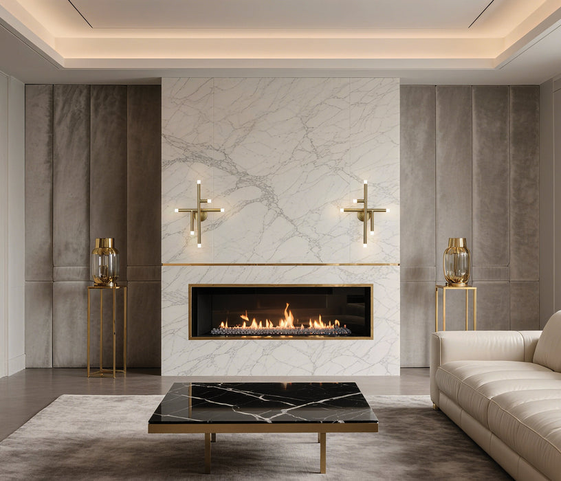 Wall Sconce Thesis 207303A Manhattan 18 inch 6 light Brushed Gold LED Wall Sconce THESIS