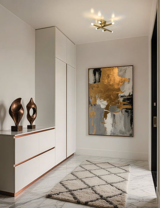 Wall Sconce Thesis 207303A Manhattan 18 inch 6 light Brushed Gold LED Wall Sconce THESIS