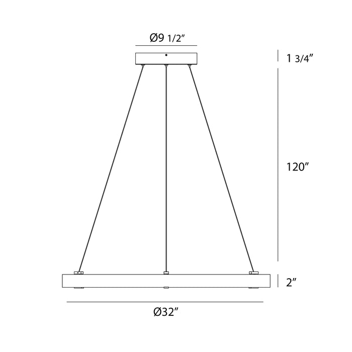 Eurofase 38134-012 Mucci 32" Matte Black LED Chandelier