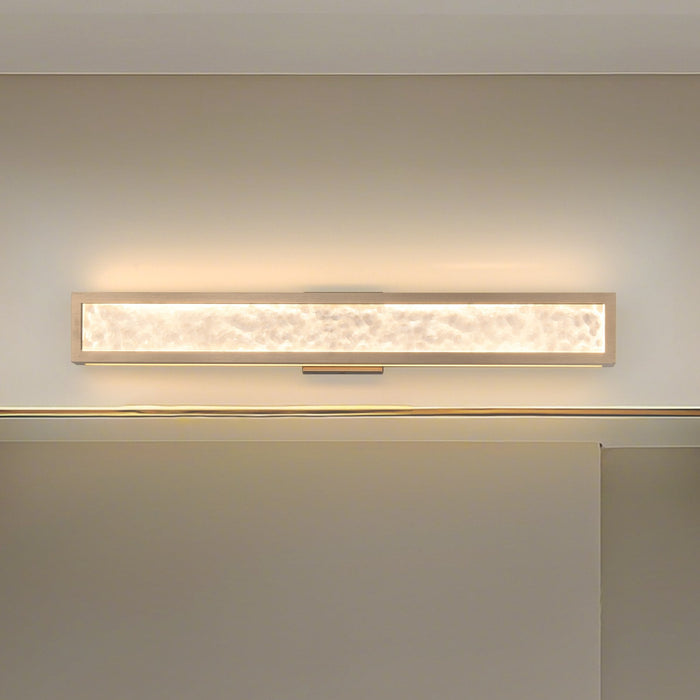 Vanity Light Thesis 207706A Courtney 32 inch Champagne Gold 5CCT LED Vanity Light with Clear Water Glass THESIS