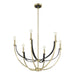 Chandelier Thesis 207368A Sussex 29 inch 6 light Champagne Gold and Black Faux Leather Chandelier THESIS