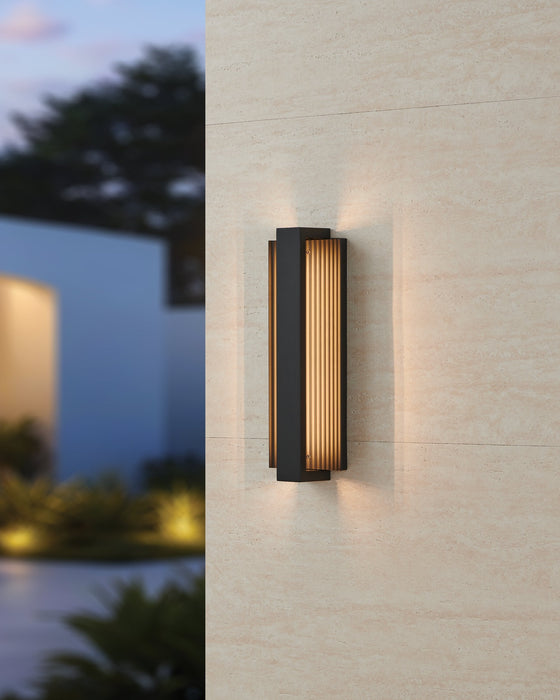 Exterior Wall Sconce Thesis 207068A Jubilee 18 inch Matte Black 5CCT LED Exterior Wall Sconce THESIS