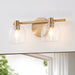 Vanity Light Thesis 207005A Valentina 15 inch 2 light Champagne Gold Vanity Light with Clear Glass Shades THESIS