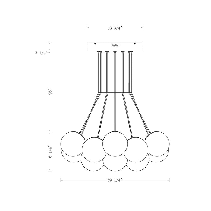 Eurofase 46914-019 Kepler 29" Gold LED Chandelier