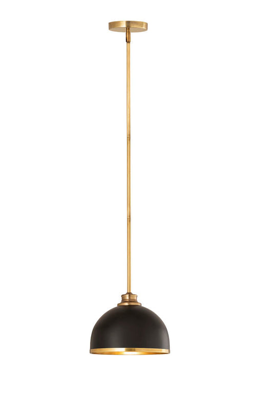 Pendant Z-Lite 1004P10-MB-RB Matte Black + Rubbed Brass Landry 1 Light Pendant Z-Lite