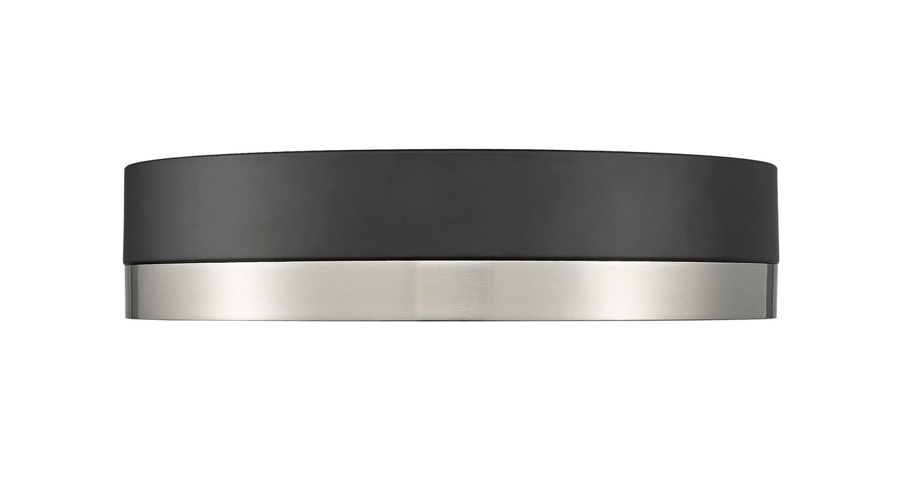 Flush Mount Z-Lite 1006F12-MB-BN-LED Matte Black + Brushed Nickel Algar 1 Light Flush Mount Z-Lite