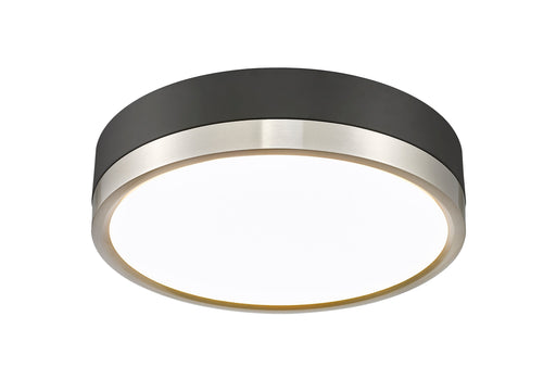 Flush Mount Z-Lite 1006F12-MB-BN-LED Matte Black + Brushed Nickel Algar 1 Light Flush Mount Z-Lite
