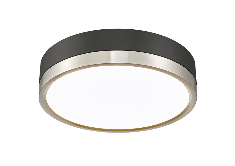 Flush Mount Z-Lite 1006F12-MB-BN-LED Matte Black + Brushed Nickel Algar 1 Light Flush Mount Z-Lite