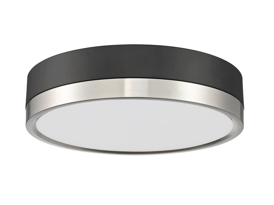 Flush Mount Z-Lite 1006F12-MB-BN-LED Matte Black + Brushed Nickel Algar 1 Light Flush Mount Z-Lite
