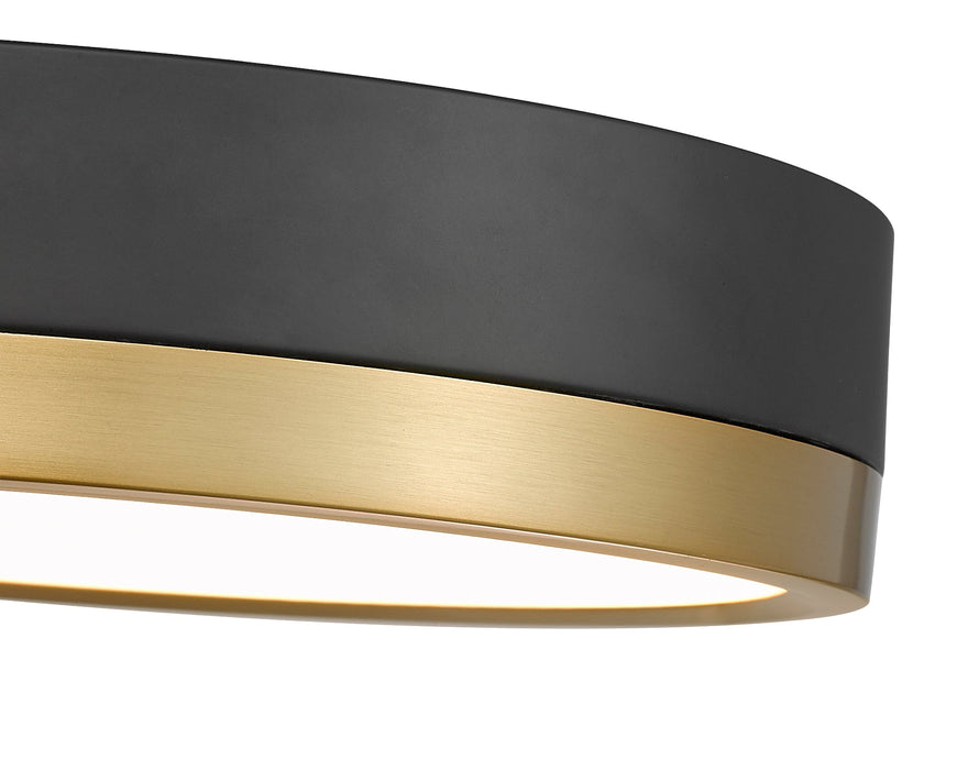 Flush Mount Z-Lite 1006F12-MB-MGLD-LED Matte Black + Modern Gold Algar 1 Light Flush Mount Z-Lite