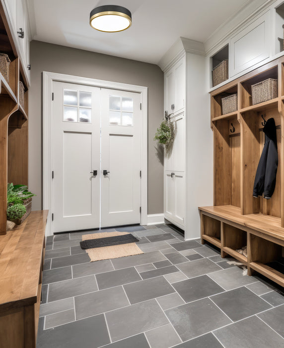 Flush Mount Z-Lite 1006F12-MB-MGLD-LED Matte Black + Modern Gold Algar 1 Light Flush Mount Z-Lite