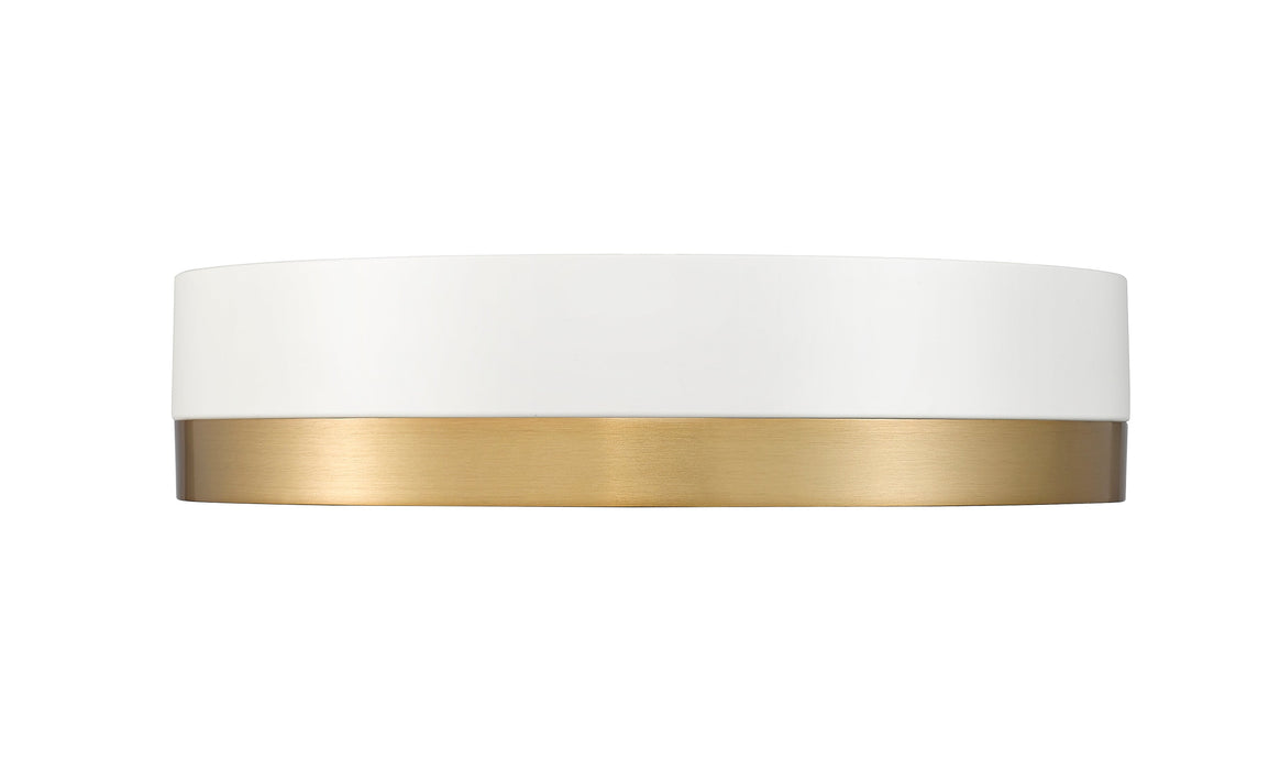 Flush Mount Z-Lite 1006F12-MW-MGLD-LED Matte White + Modern Gold Algar 1 Light Flush Mount Z-Lite