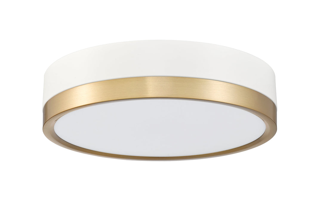 Flush Mount Z-Lite 1006F12-MW-MGLD-LED Matte White + Modern Gold Algar 1 Light Flush Mount Z-Lite