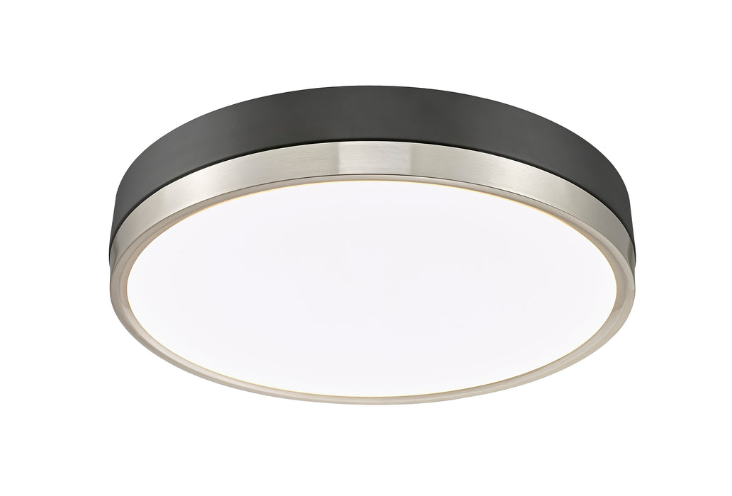 Flush Mount Z-Lite 1006F16-MB-BN-LED Matte Black + Brushed Nickel Algar 1 Light Flush Mount Z-Lite