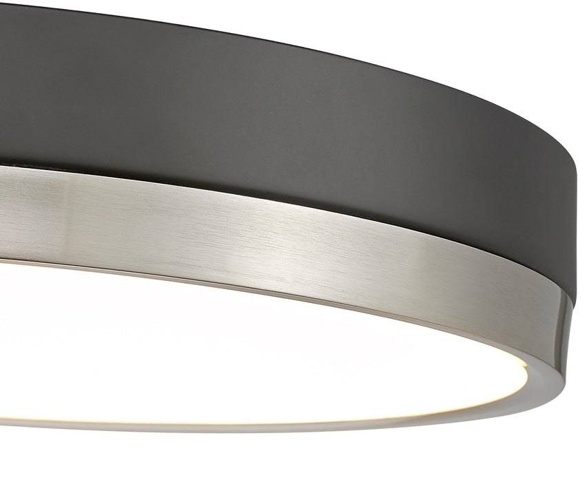 Flush Mount Z-Lite 1006F16-MB-BN-LED Matte Black + Brushed Nickel Algar 1 Light Flush Mount Z-Lite