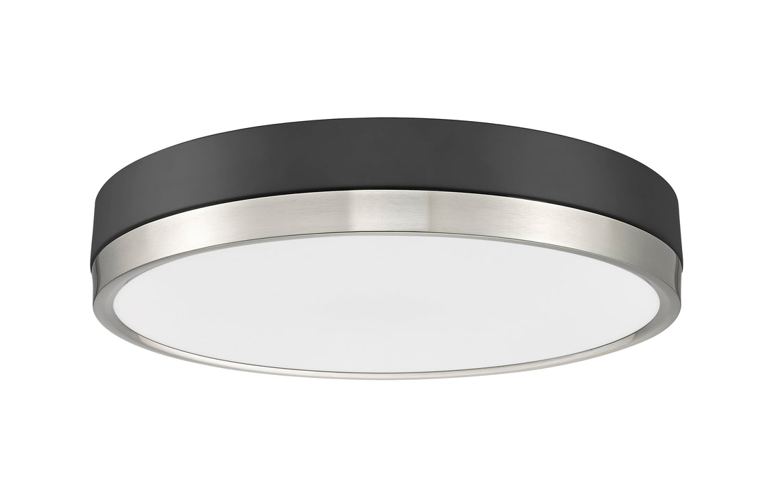 Flush Mount Z-Lite 1006F16-MB-BN-LED Matte Black + Brushed Nickel Algar 1 Light Flush Mount Z-Lite