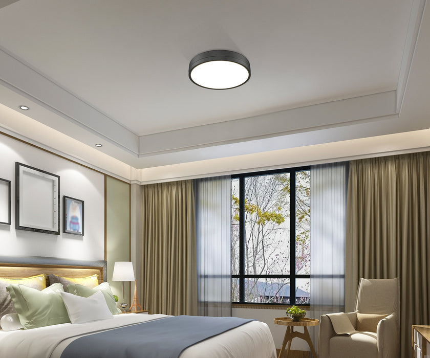 Flush Mount Z-Lite 1006F16-MB-LED Matte Black Algar 1 Light Flush Mount Z-Lite