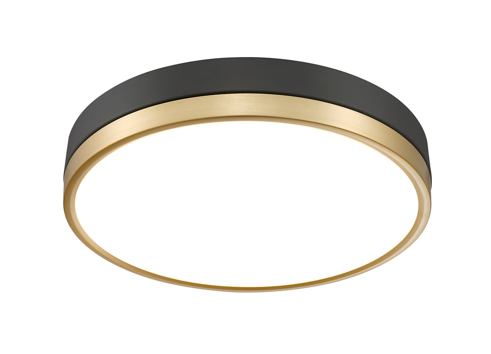 Flush Mount Z-Lite 1006F16-MB-MGLD-LED Matte Black + Modern Gold Algar 1 Light Flush Mount Z-Lite