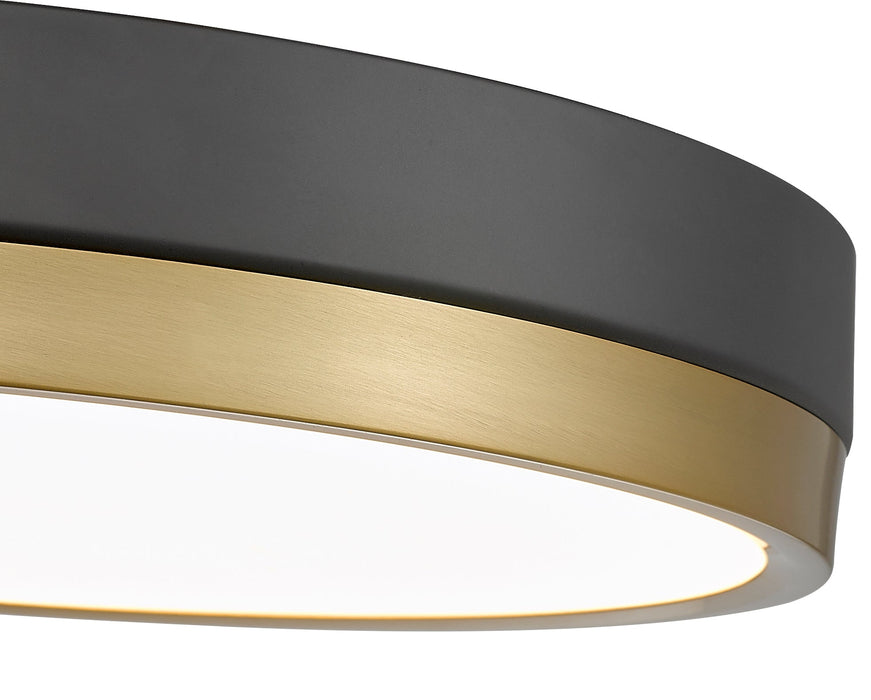 Flush Mount Z-Lite 1006F16-MB-MGLD-LED Matte Black + Modern Gold Algar 1 Light Flush Mount Z-Lite