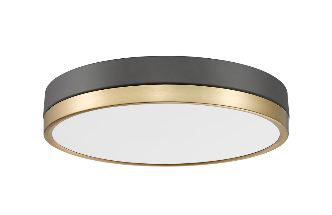Flush Mount Z-Lite 1006F16-MB-MGLD-LED Matte Black + Modern Gold Algar 1 Light Flush Mount Z-Lite